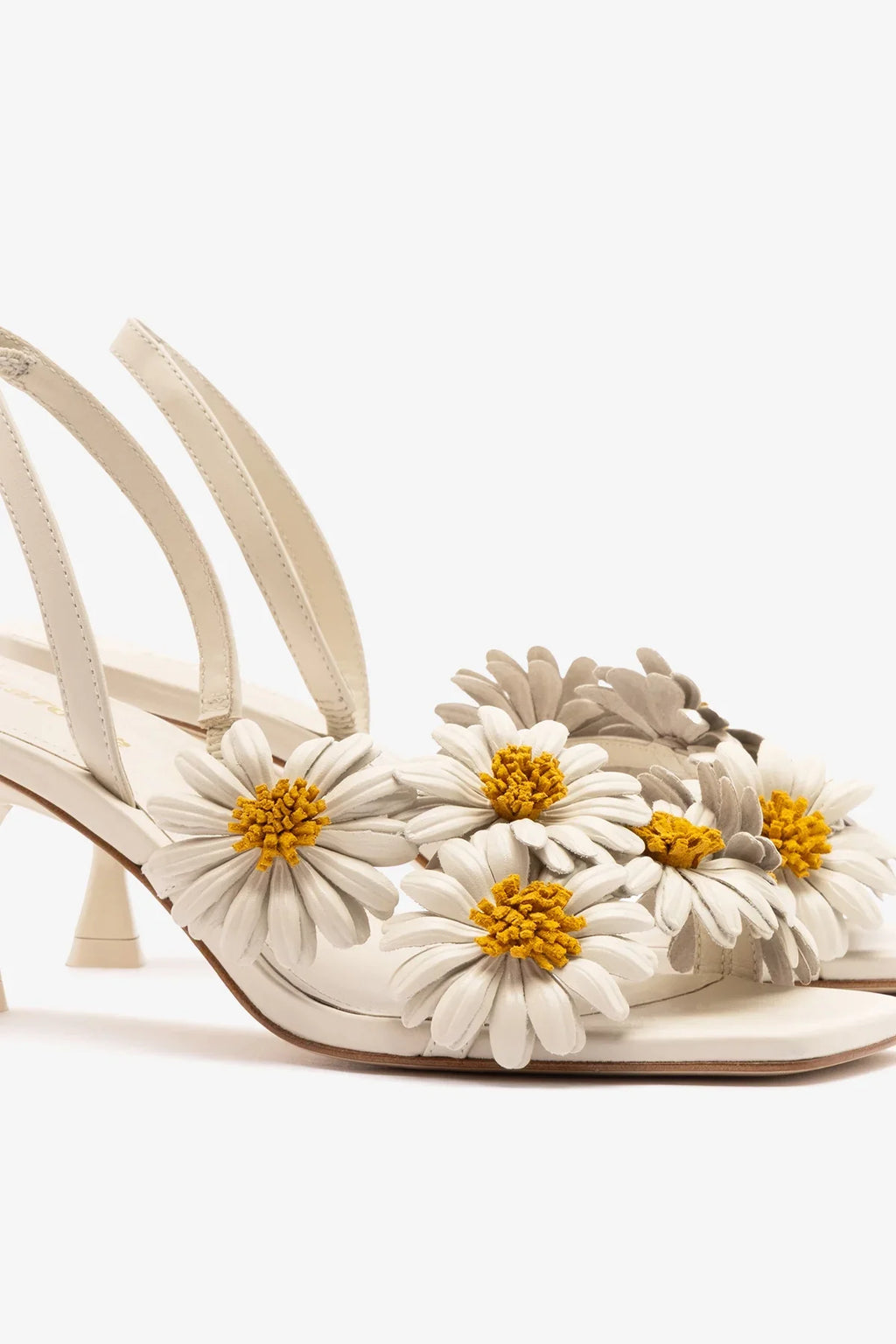 Larroudé Fiore Sandal - Ivory Leather