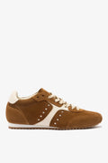 Larroudé Stella Sneaker - Russet Suede / Ivory