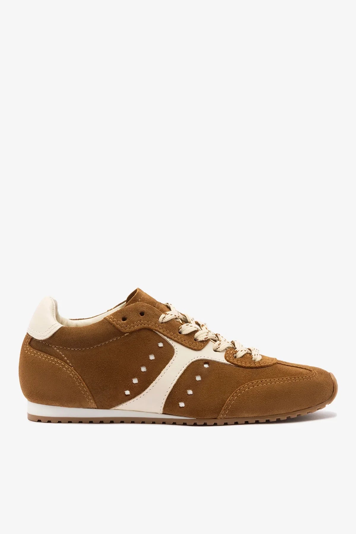 Larroudé Stella Sneaker - Russet Suede / Ivory