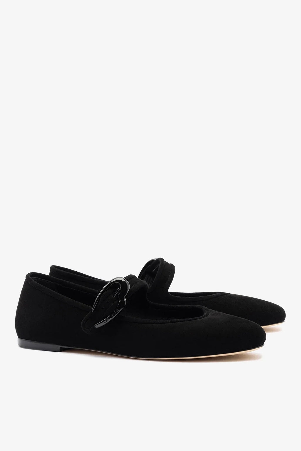 Larroudé Verona Ballet Flat - Black Suede