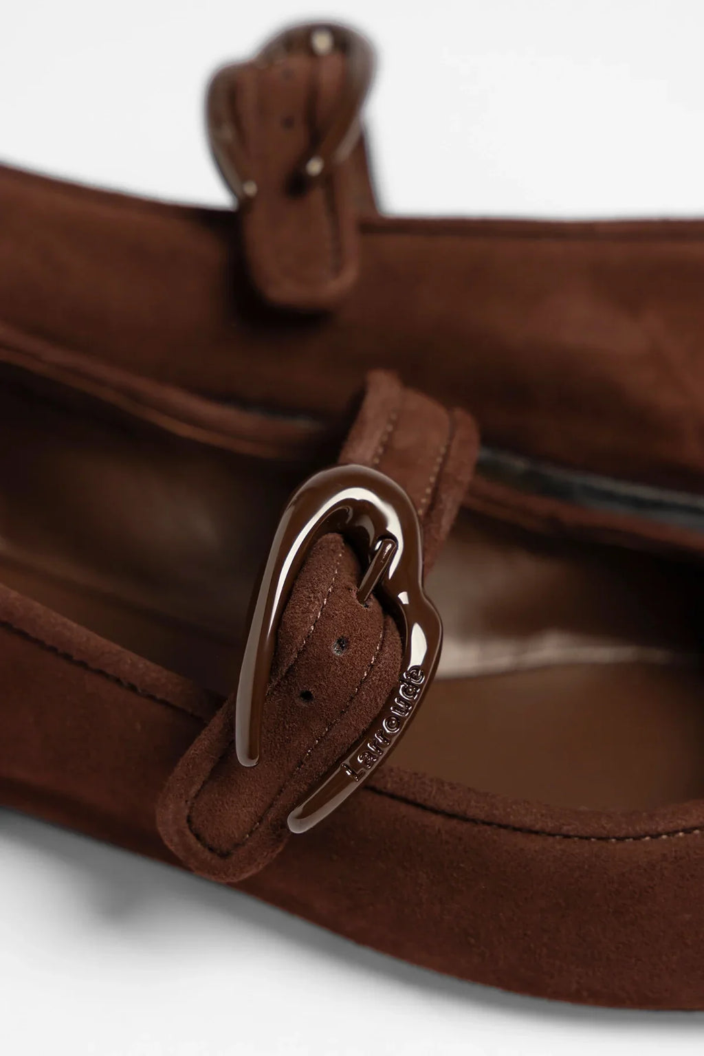 Larroudé Verona Ballet Flat - Brown Suede