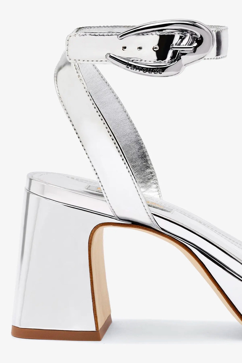 Larroudé Dolly Verona Low Sandal - Silver Specchio