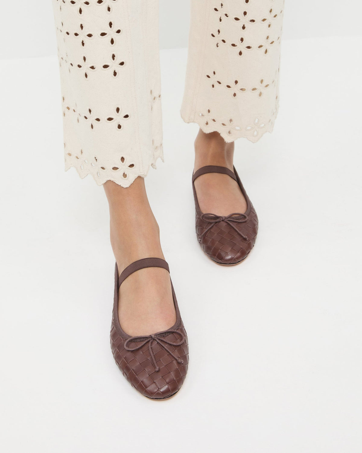 Loeffler Randall Leonie Woven Ballet Flat - Espresso