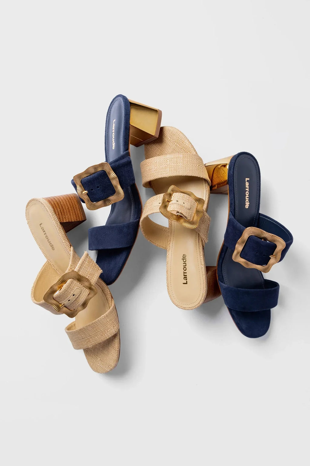 Larroudé Maria Sandal - Beige Raffia