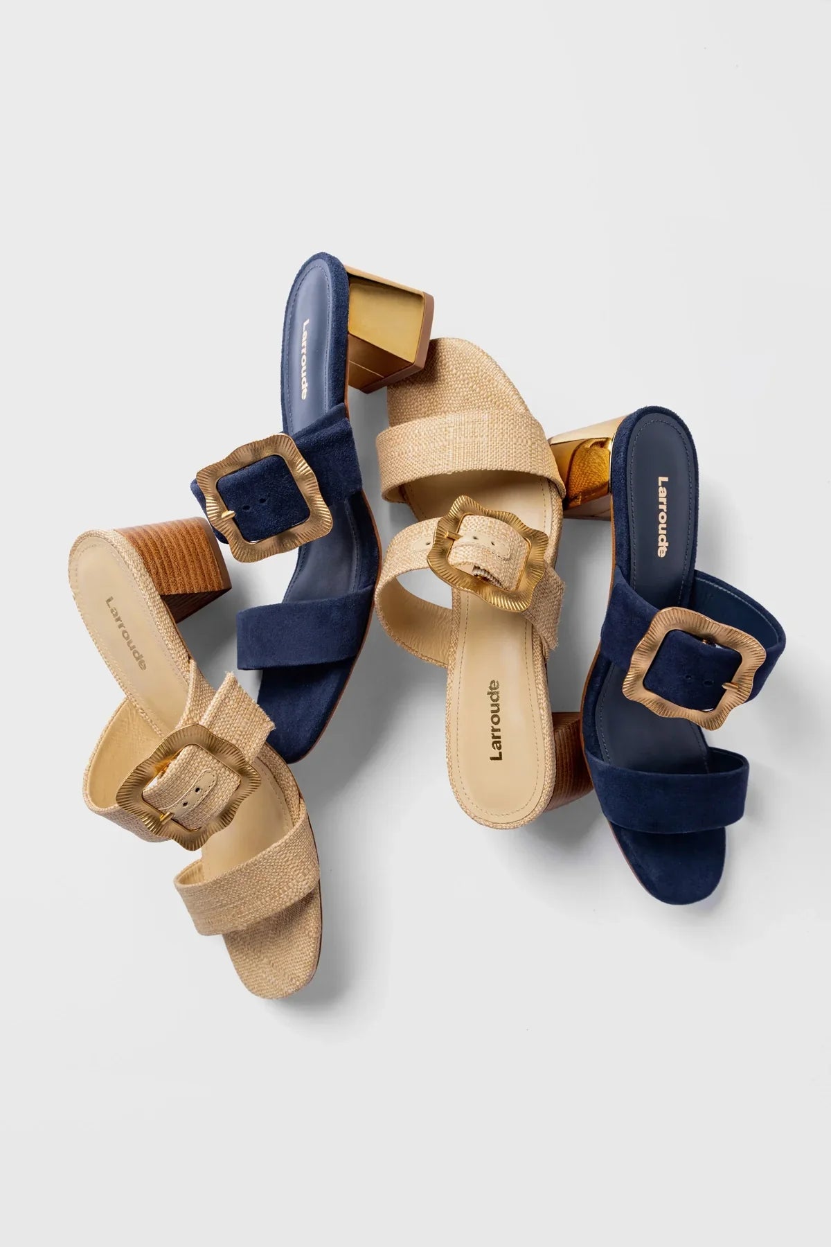 Larroudé Maria Sandal - Beige Raffia