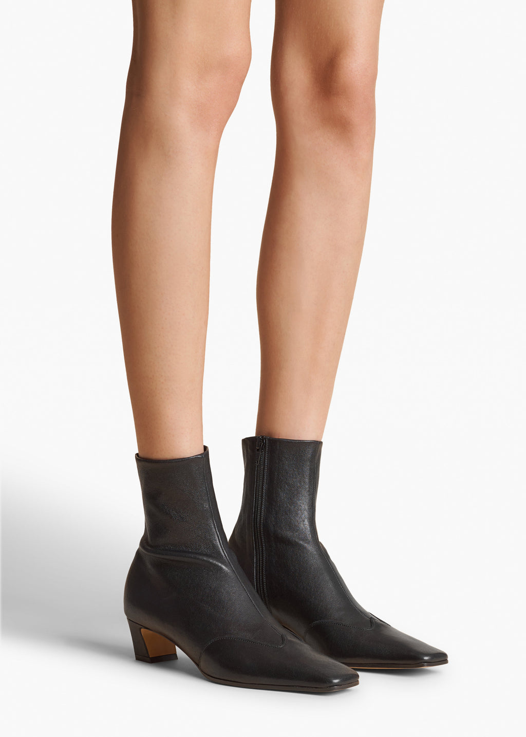 Khaite Nevada Stretch Low Boot - Black Leather