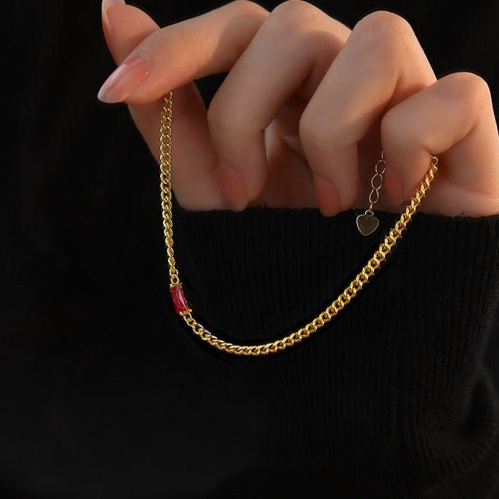 Bracelet Tracy en or avec charm pierre pour femme