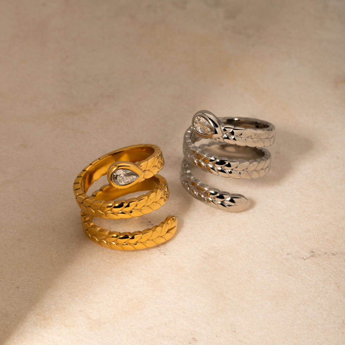 Bague serpent Davina en or 18 carats pour femme