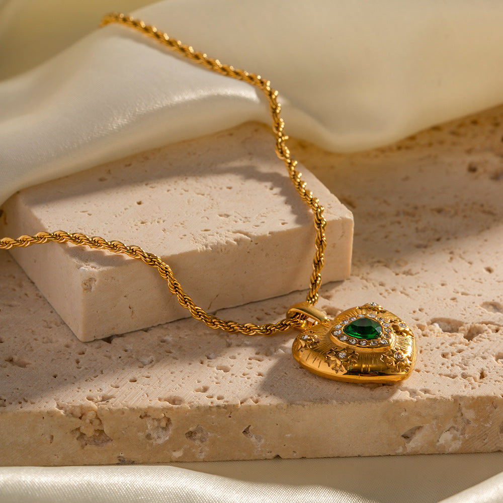 Collana Caelus con cuore in oro da donna