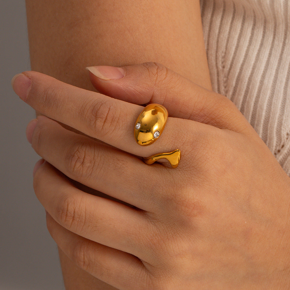 Bague serpent Etta en or 18 carats pour femme