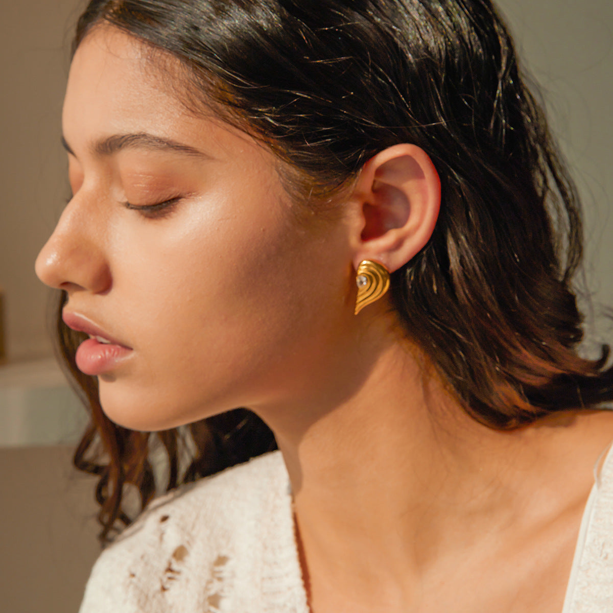 Boucles d'oreilles Thalia en or à diamants pour femme