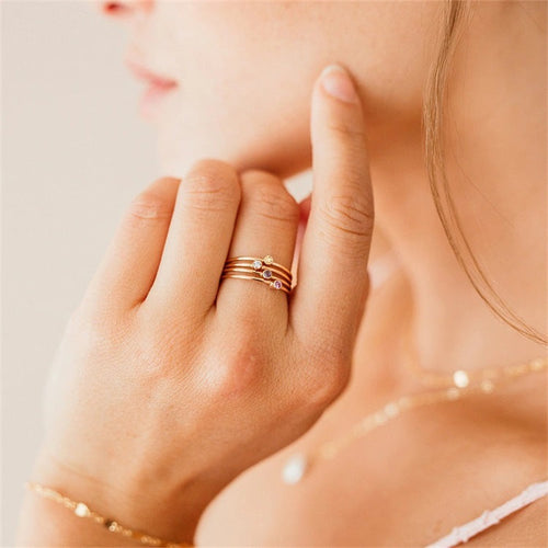 Bague pierre de naissance Amelia en or pour femme