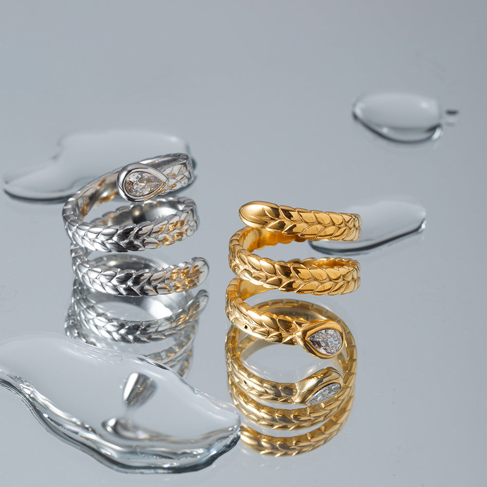 Bague serpent Davina en or 18 carats pour femme