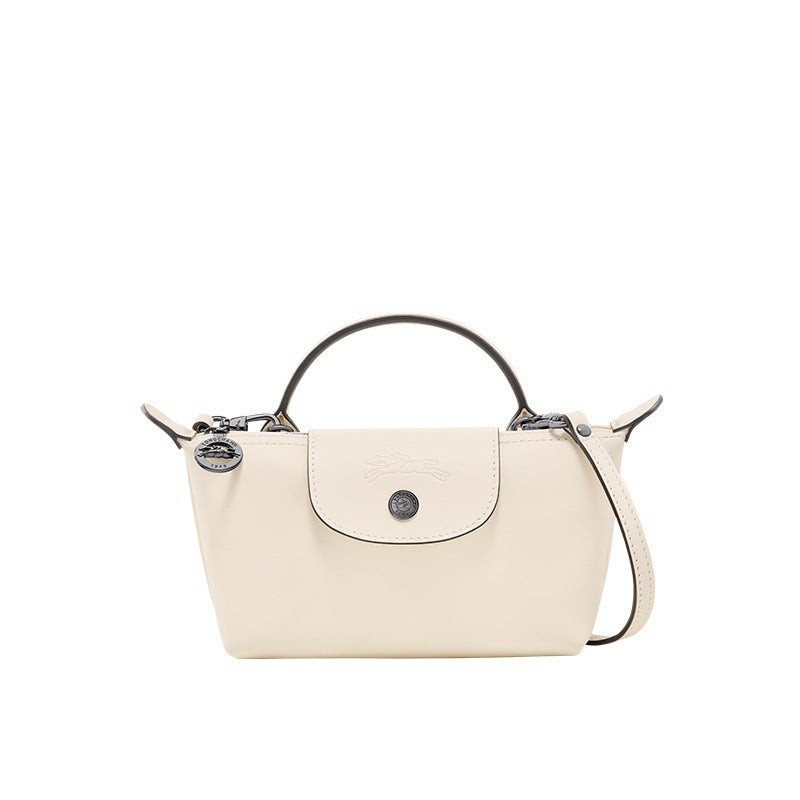 LONGCHAMP MINI SAC EN CUIR - CRÈME