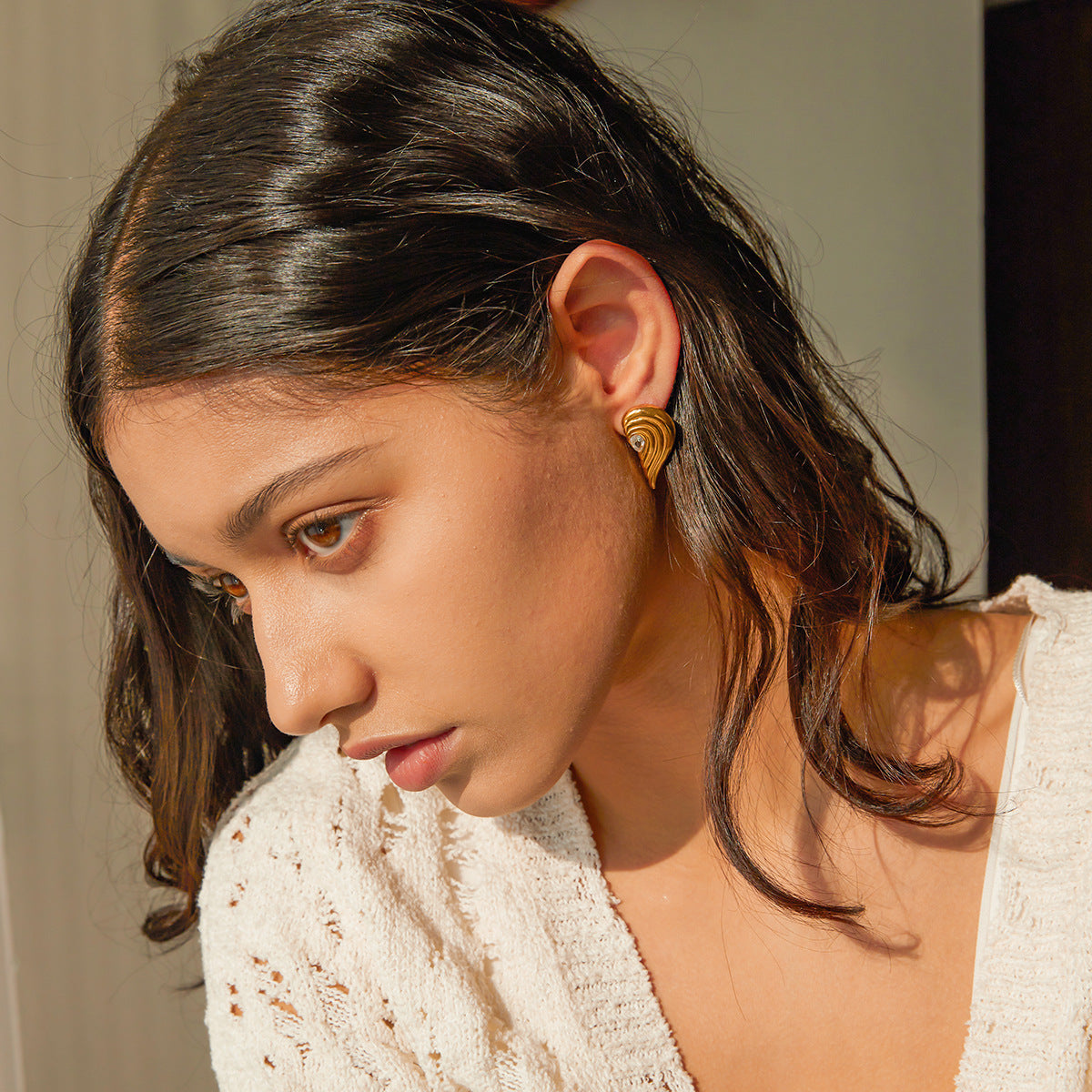 Boucles d'oreilles Thalia en or à diamants pour femme