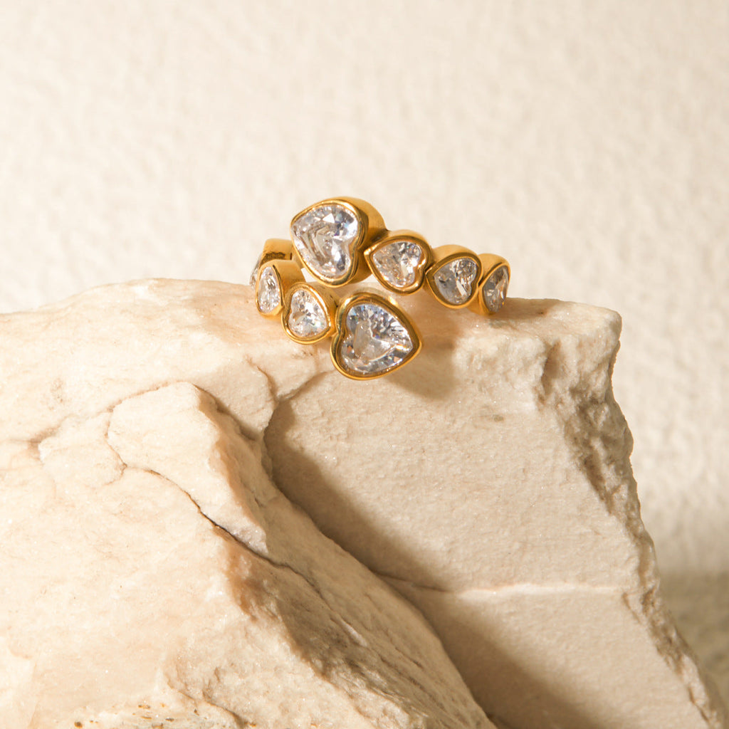 Anello Romy regolabile in oro con diamanti da donna