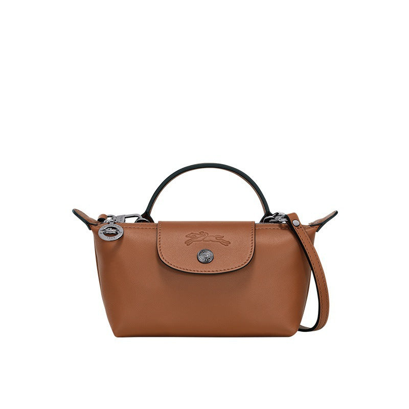 LONGCHAMP MINI SAC EN CUIR - NOISETTE