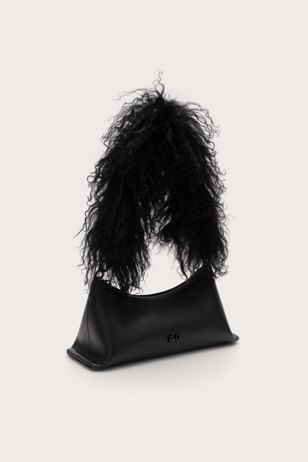 Cult Gaia Osa Shoulder Bag - Black Shearling