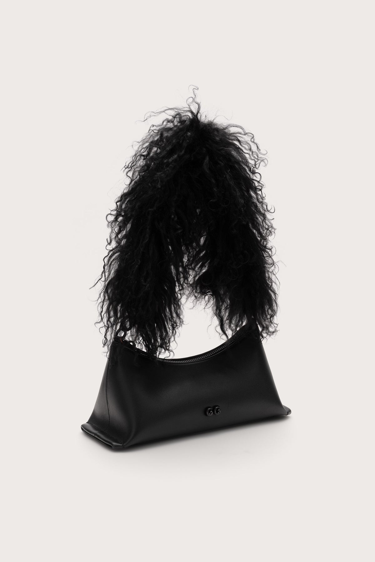 Cult Gaia Osa Shoulder Bag - Black Shearling