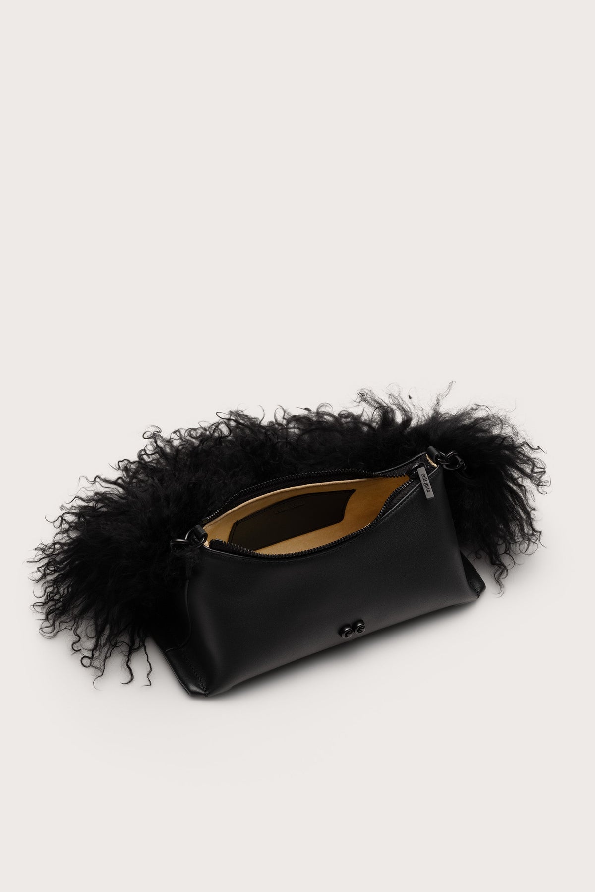 Cult Gaia Osa Shoulder Bag - Black Shearling