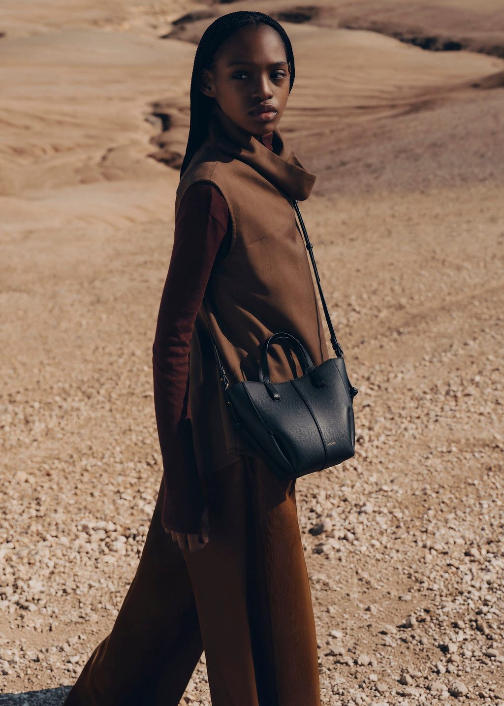 Polène Cyme Tote Nano - Noir Grainé