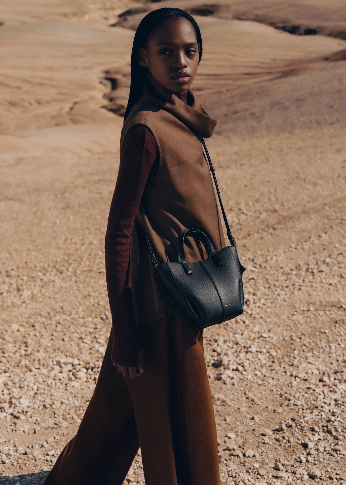 Polène Cyme Tote Nano - Noir Grainé