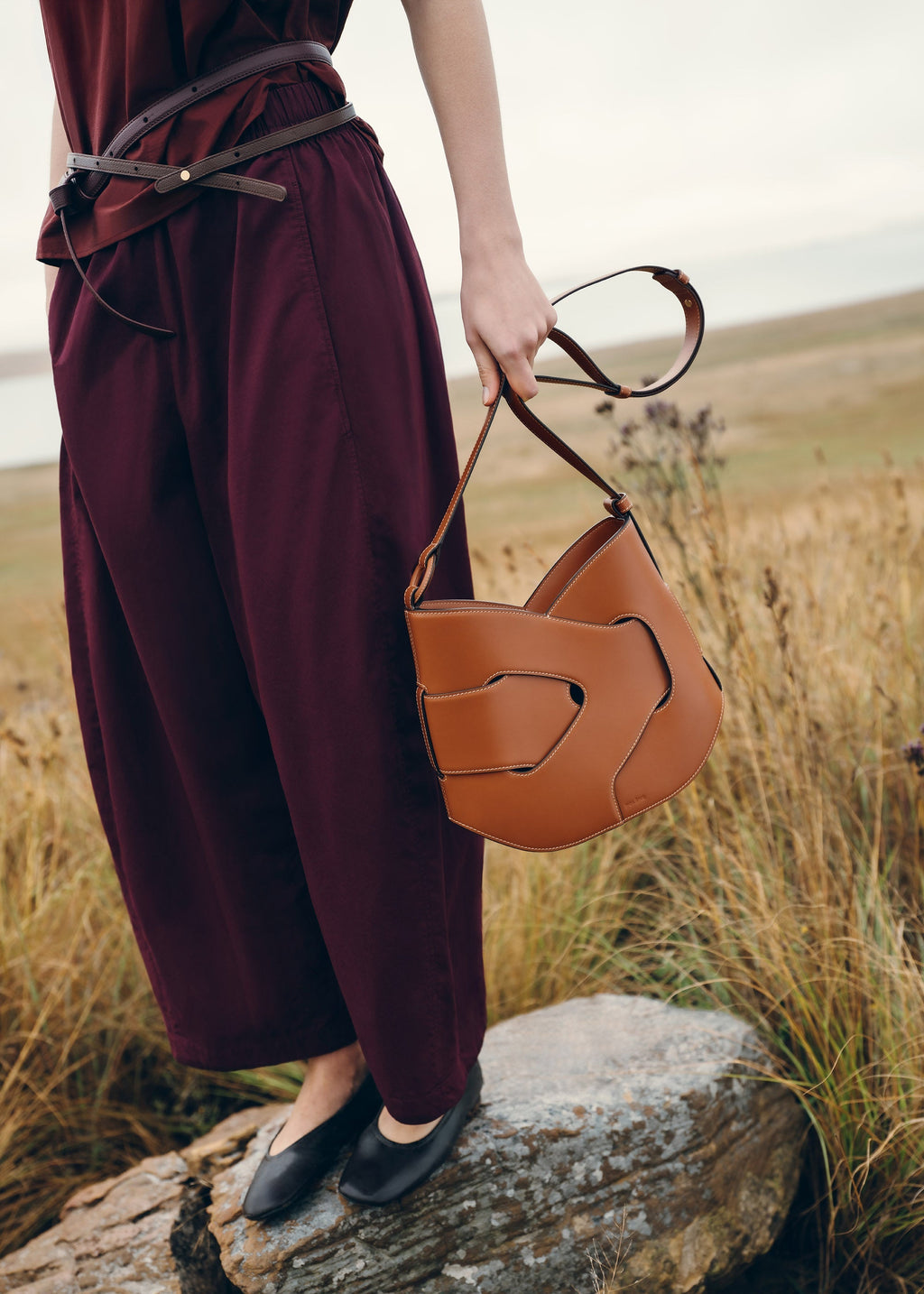 Polène Nodde Hobo - Cognac Lisse