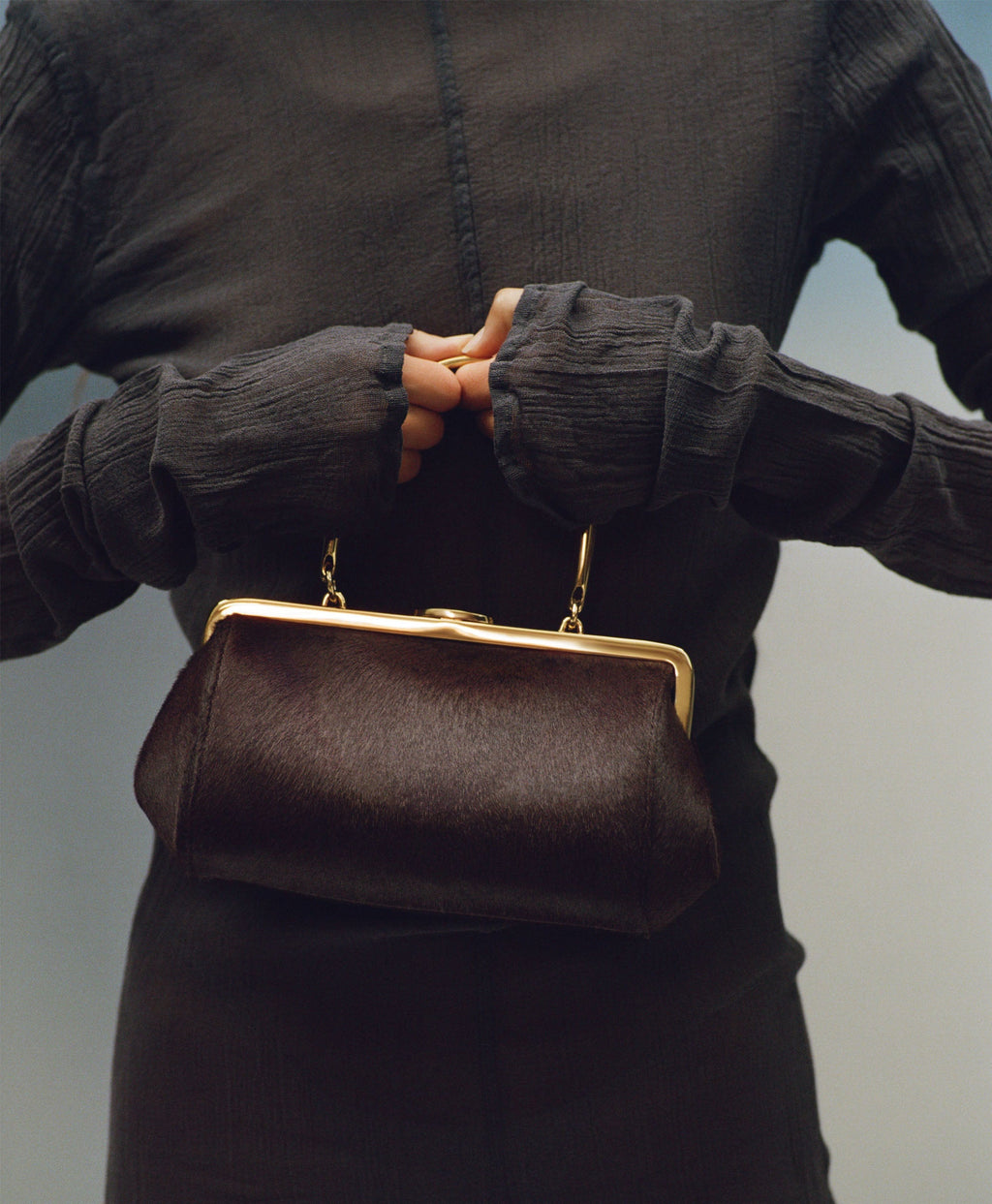 Mansur Gavriel Pina Evening Bag - Plum Ponyhair