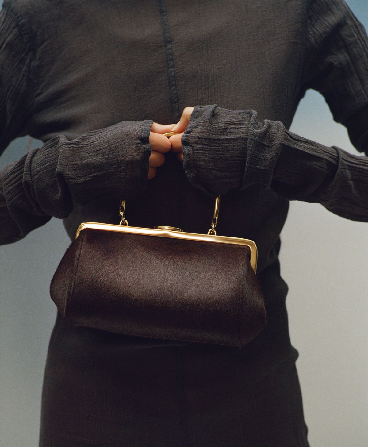 Mansur Gavriel Pina Evening Bag - Plum Ponyhair