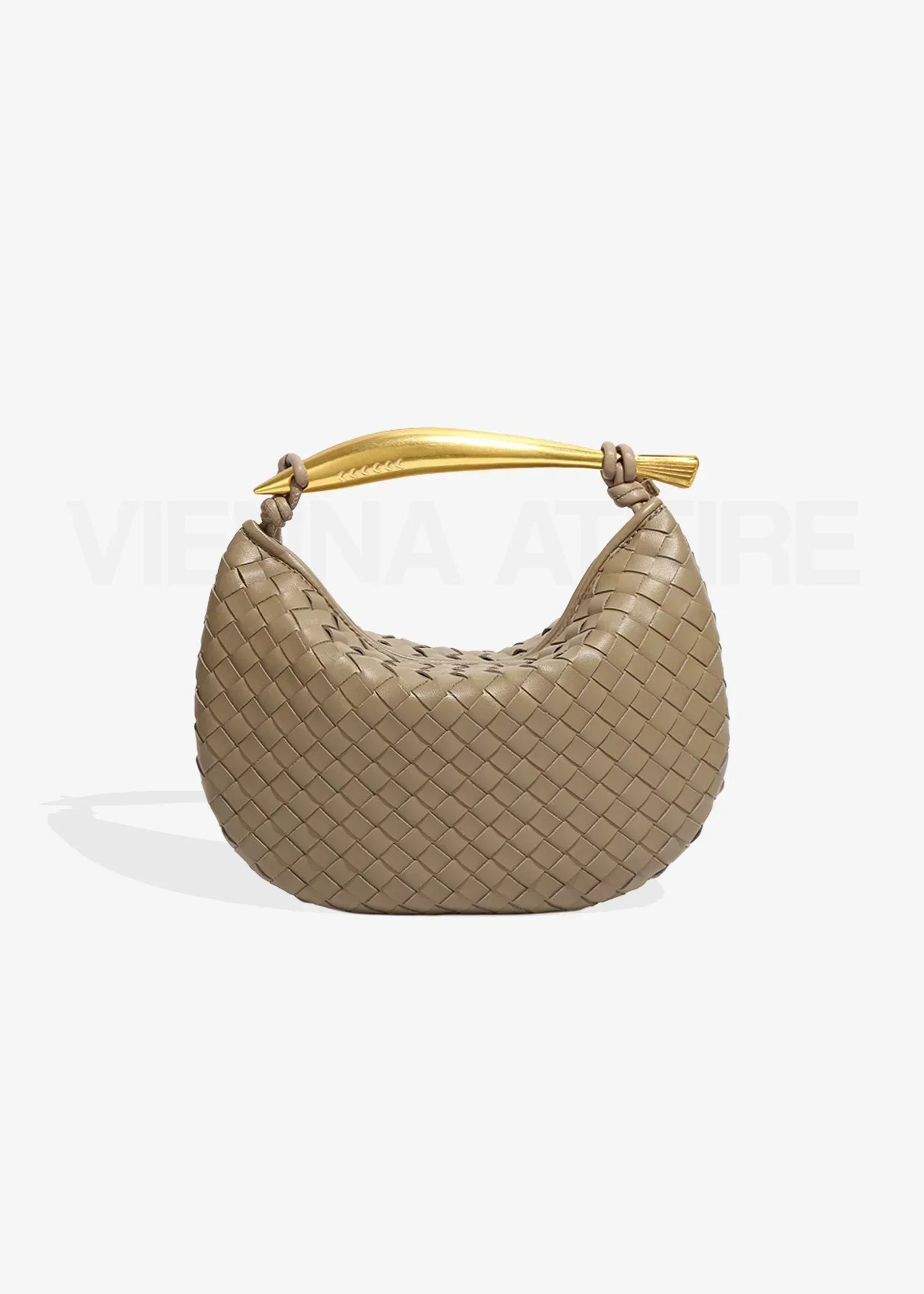Alexandra – Sac tissé à anse dorée