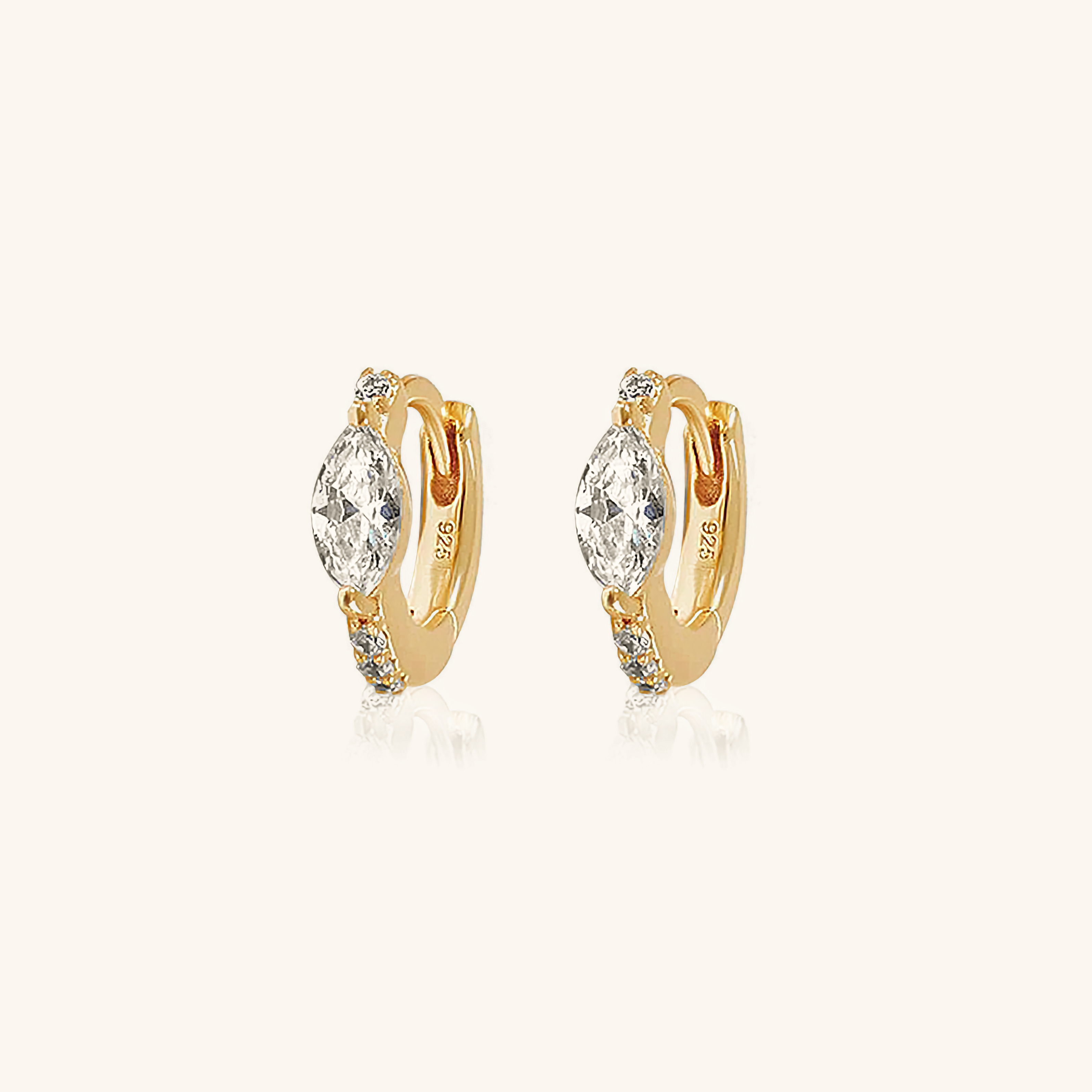 Mini créoles Mariah en argent à diamants pour femme