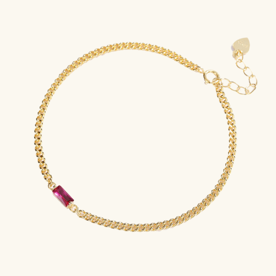 Bracelet Tracy en or avec charm pierre pour femme