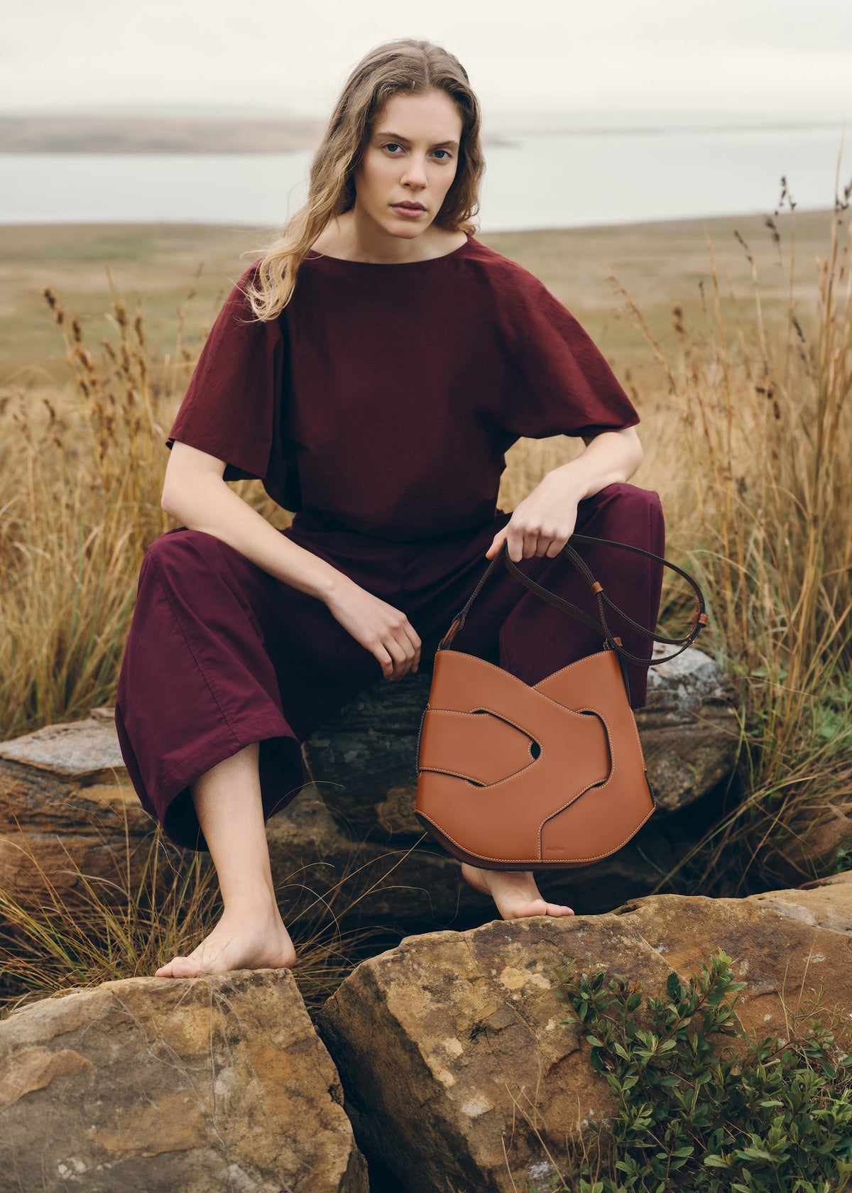 Polène Nodde Hobo - Cognac Lisse