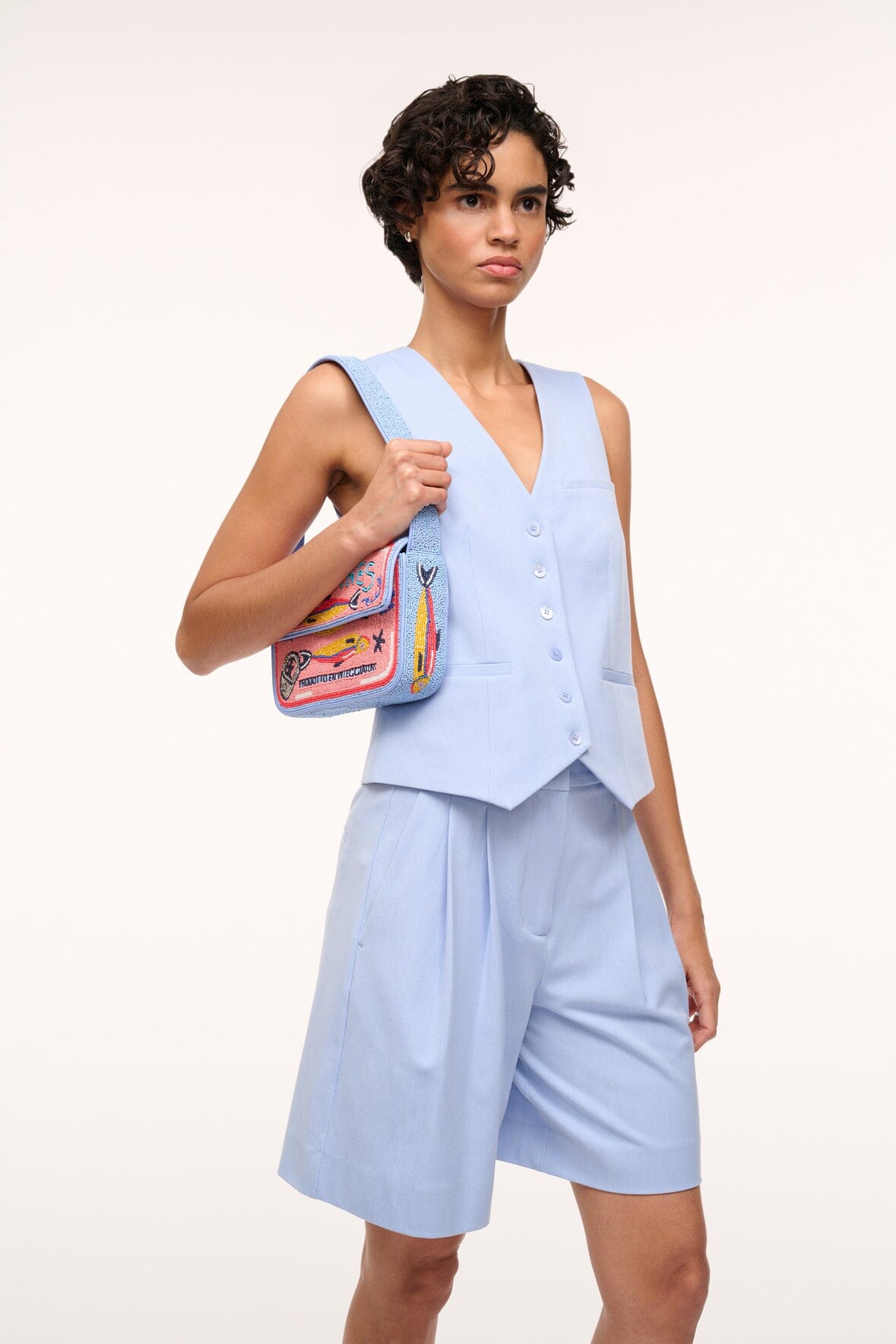 Staud Tommy Beaded Bag - Staudines Pink