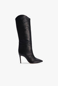 Schutz Maryana Boot - Black Croc Embossed