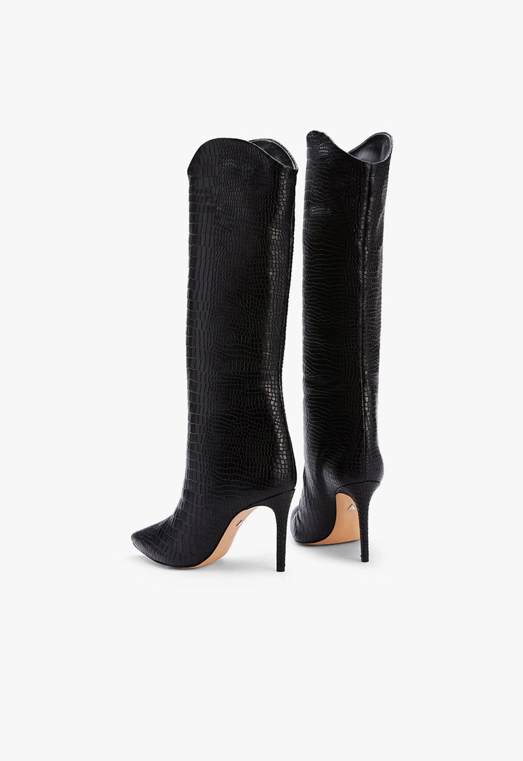 Schutz Maryana Boot - Black Croc Embossed