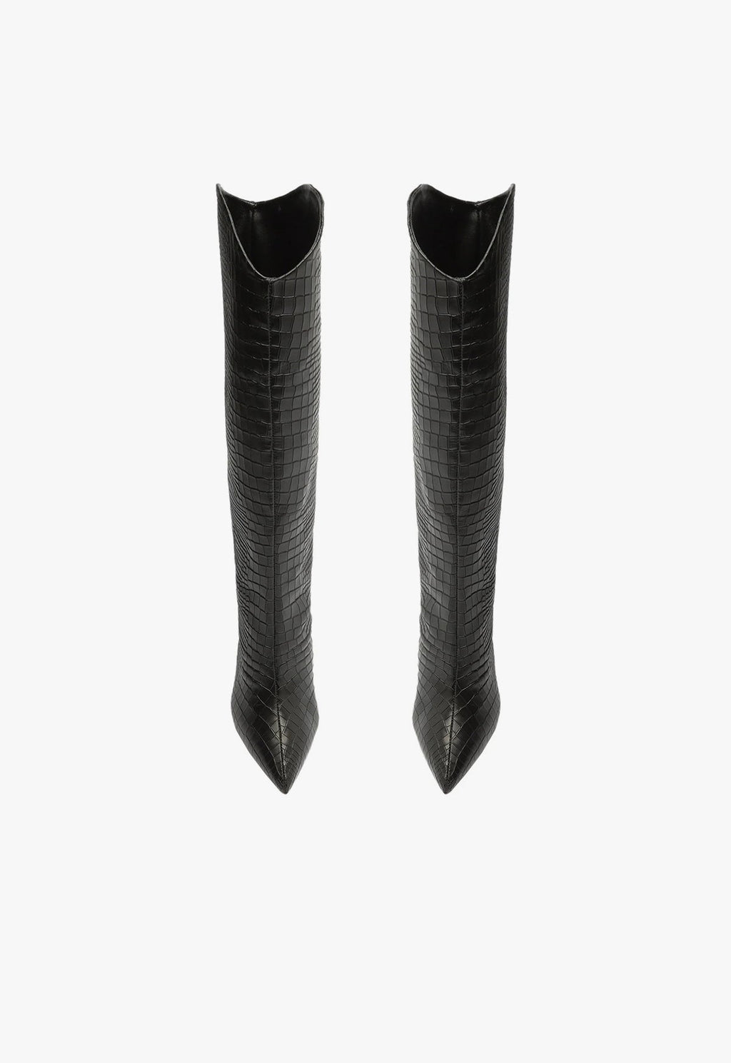 Schutz Maryana Boot - Black Croc Embossed