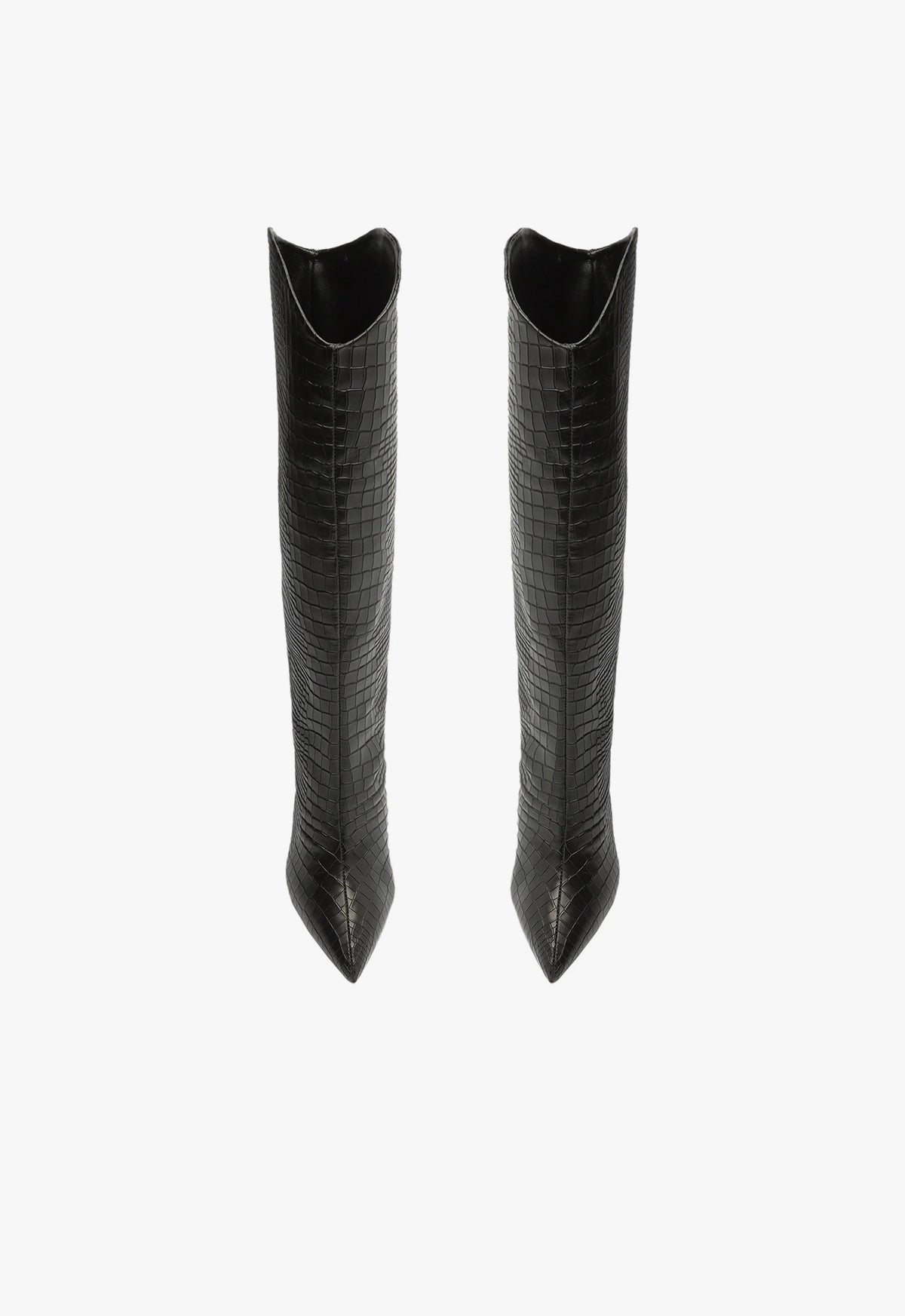 Schutz Maryana Boot - Black Croc Embossed
