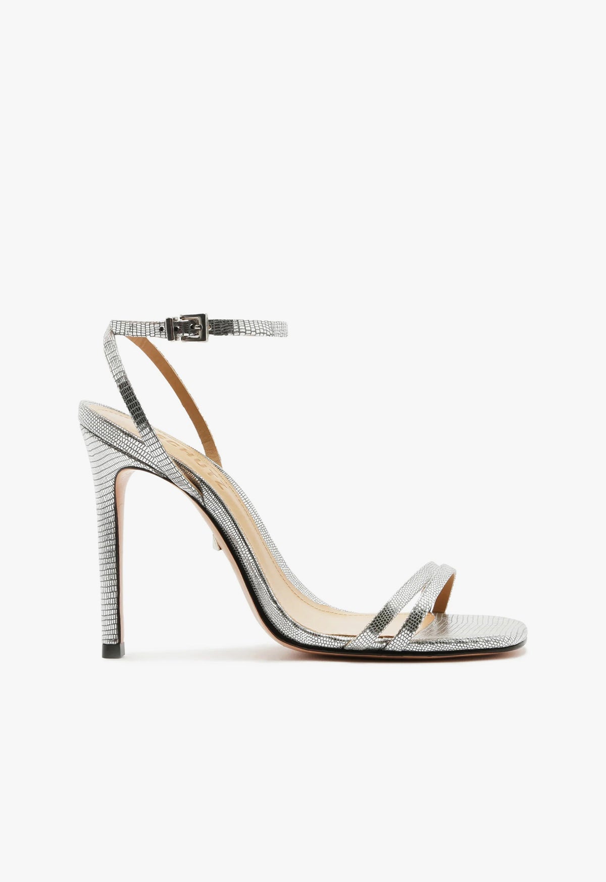 Schutz Altina Sandal - Silver Lizard Embossed