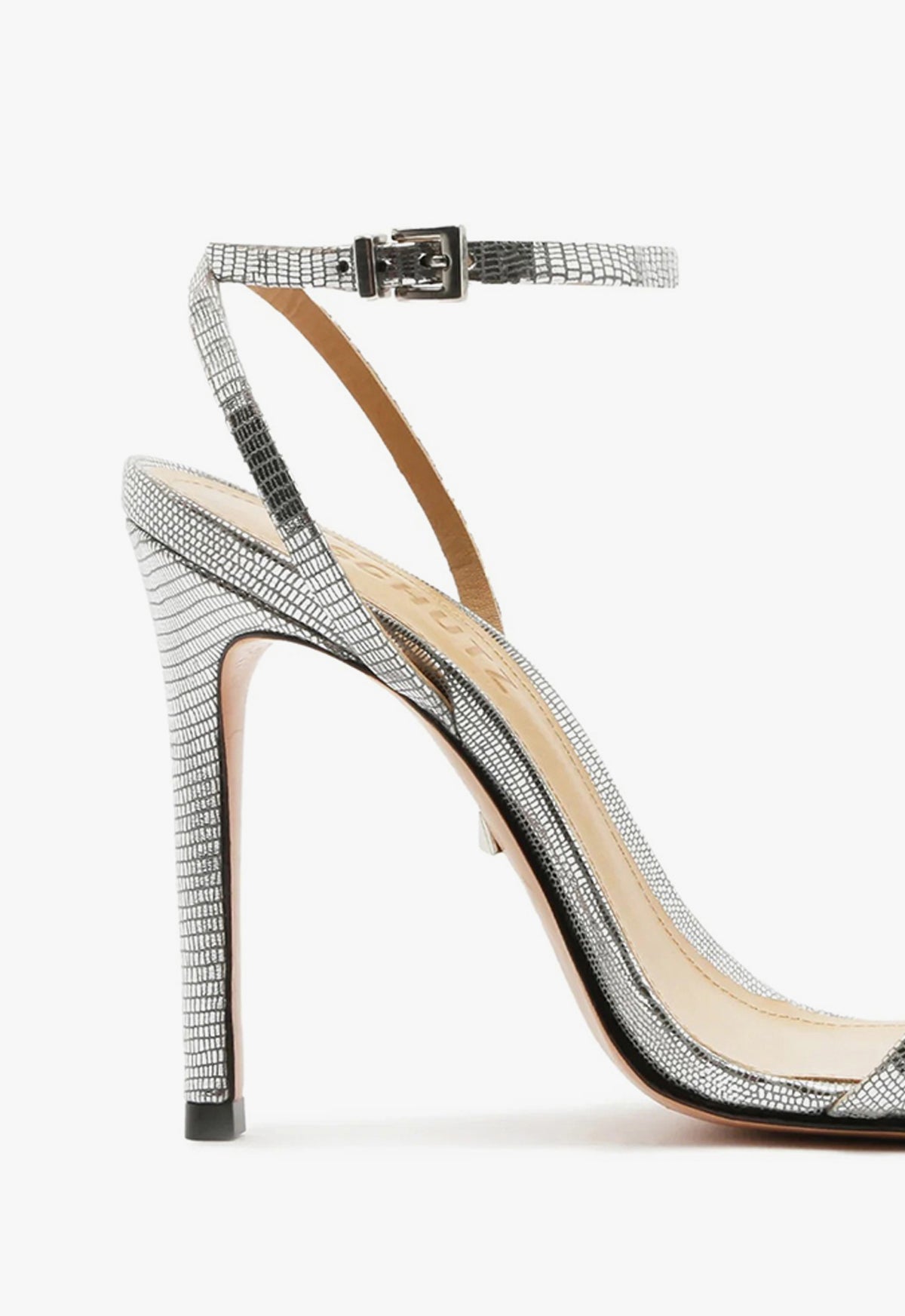 Schutz Altina Sandal - Silver Lizard Embossed
