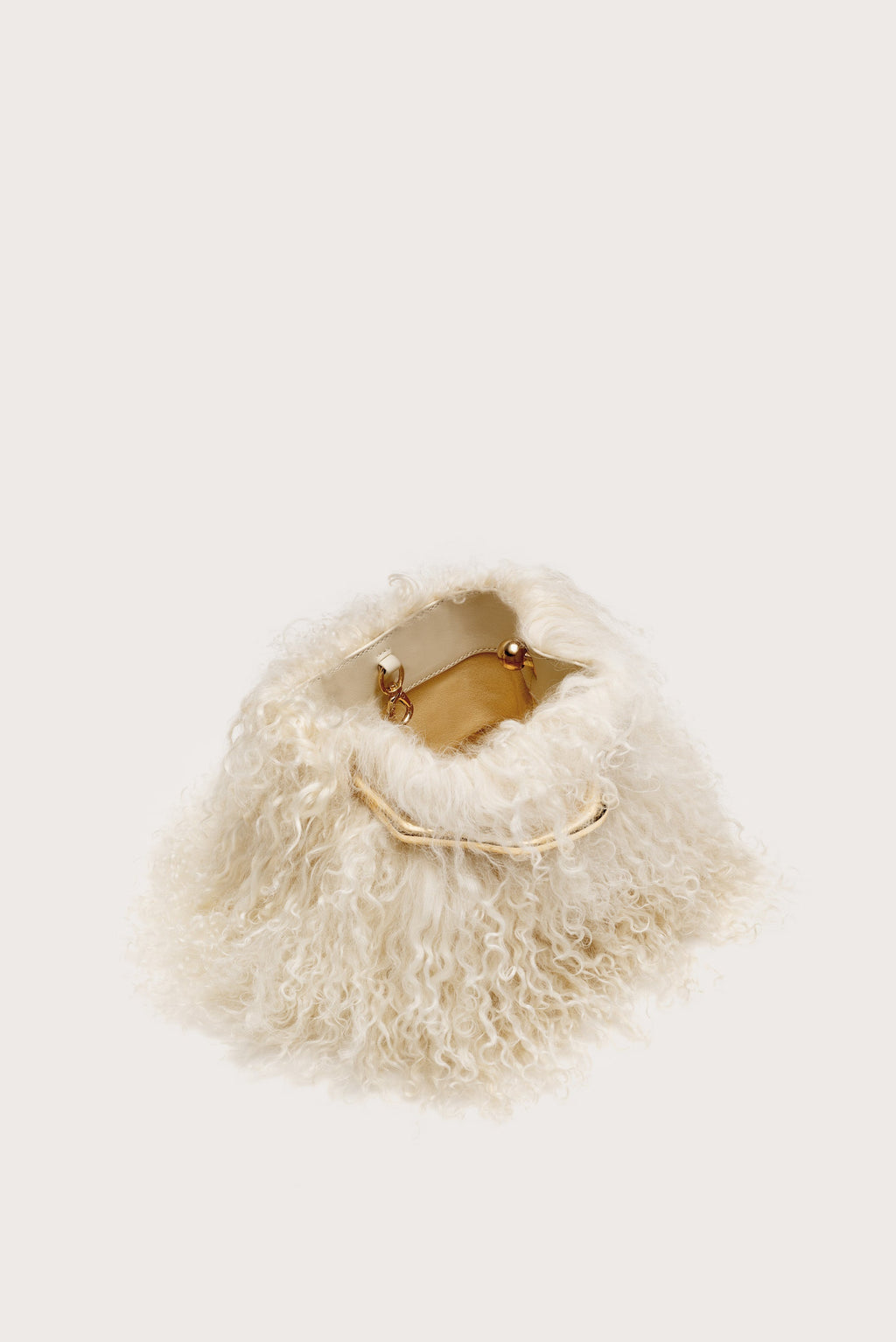 Cult Gaia Solene Mini Bag - Natural Shearling