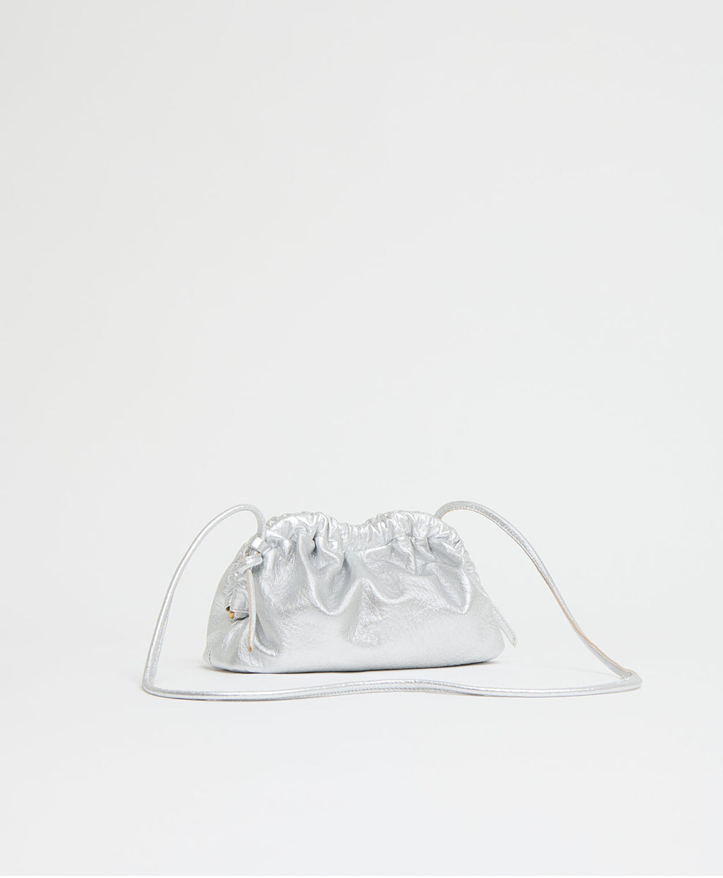 Mansur Gavriel Mini Cloud Clutch - Tumbled Silver