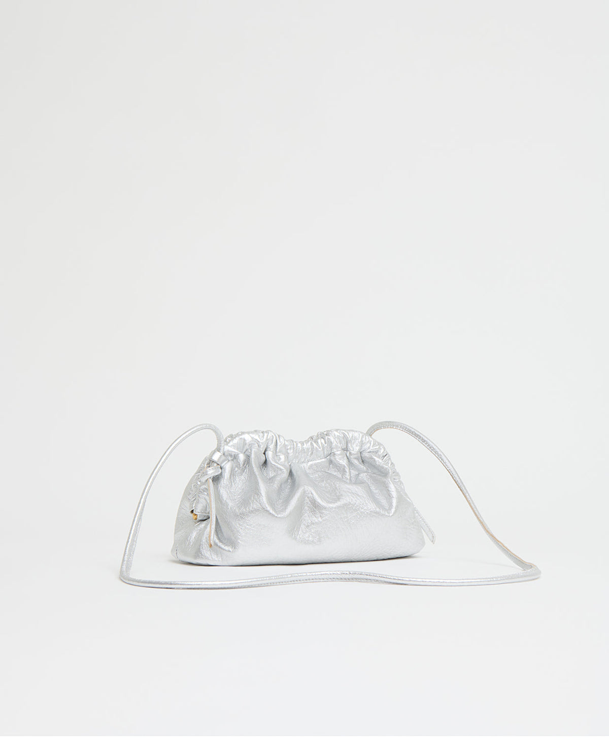 Mansur Gavriel Mini Cloud Clutch - Tumbled Silver
