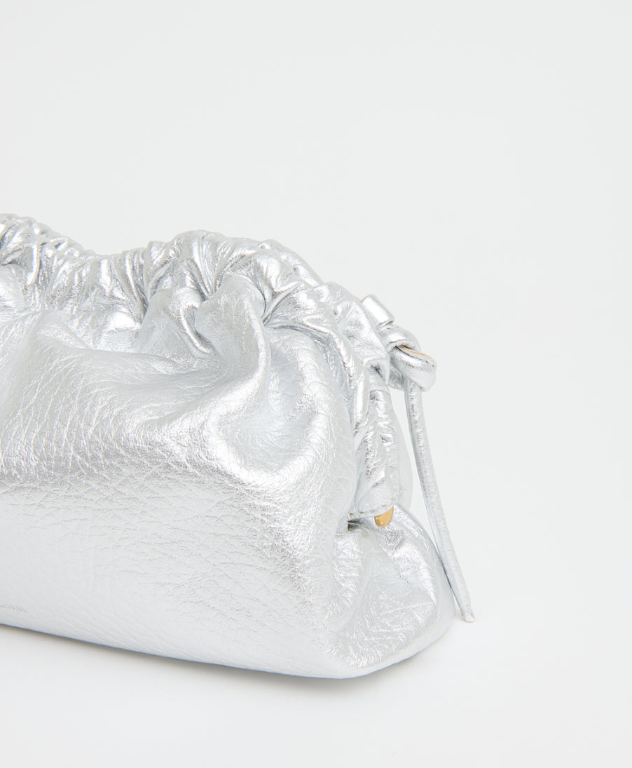 Mansur Gavriel Mini Cloud Clutch - Tumbled Silver