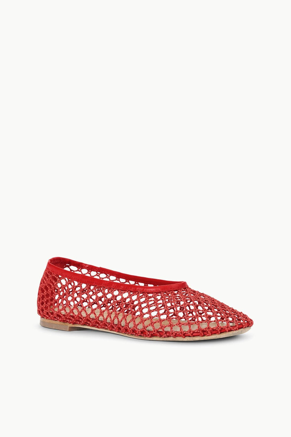 Staud Alba Ballet Flat Netting - Red