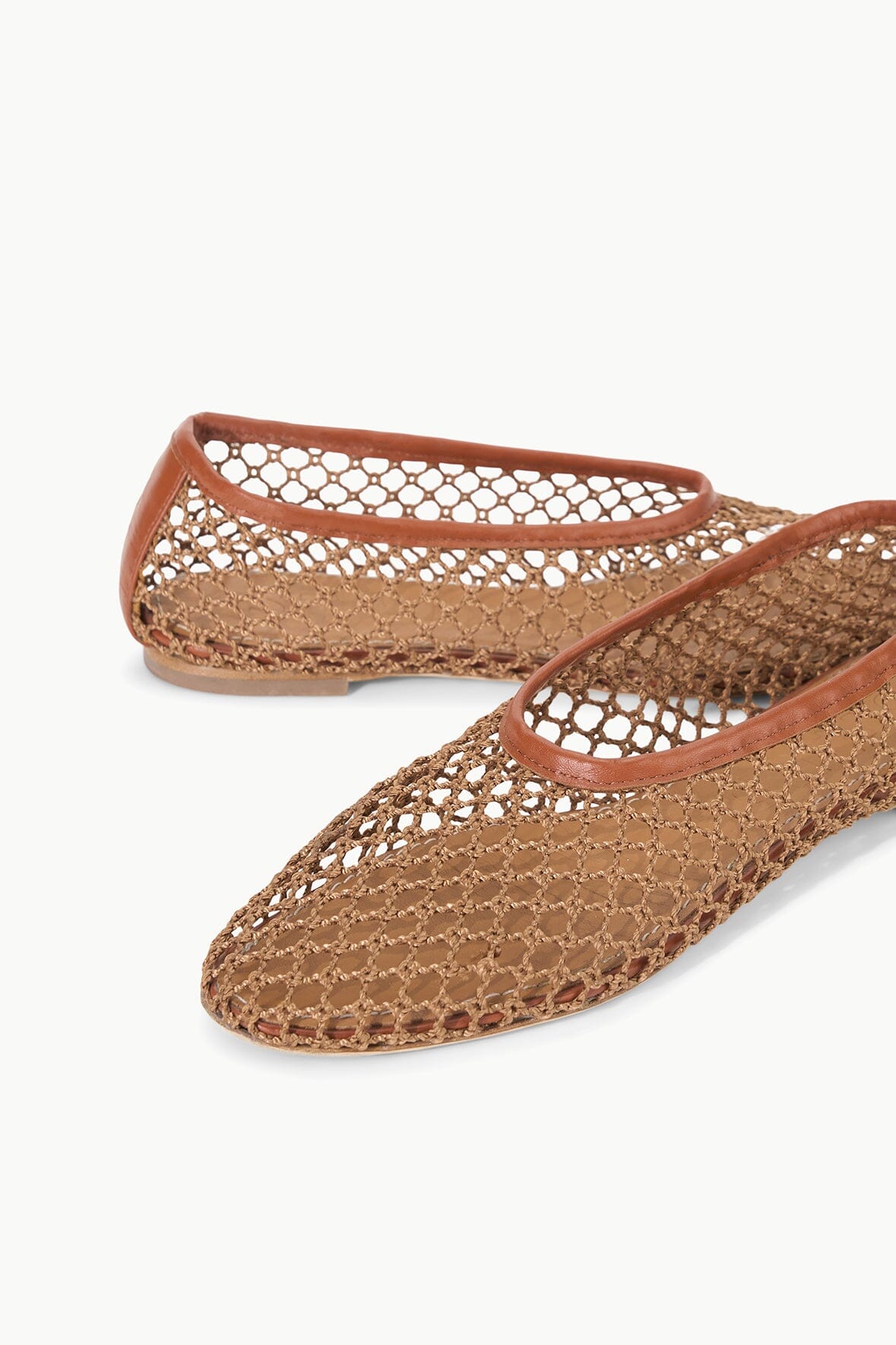 Staud Alba Ballet Flat Netting - Tan