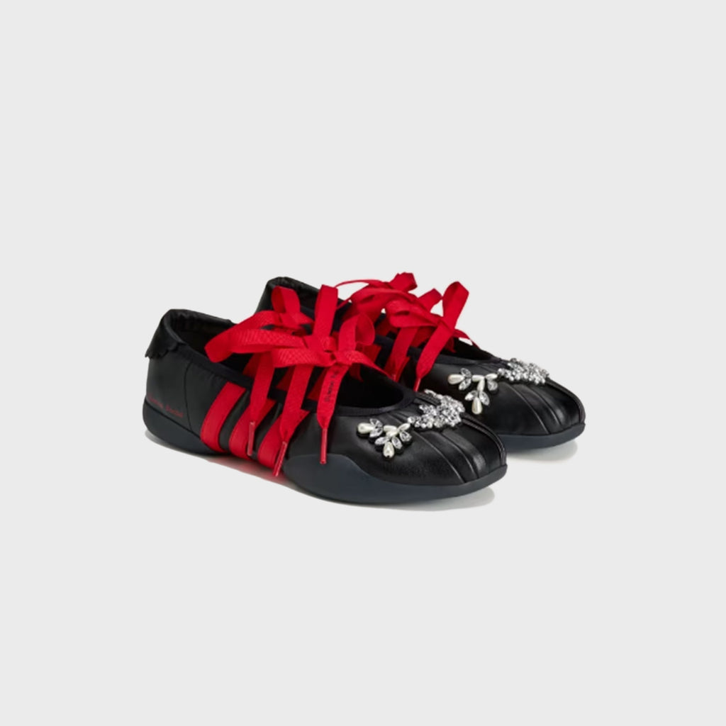 Adidas x Simone Rocha Taekwondo Ballerina Leather - Core Black / Better Scarlet