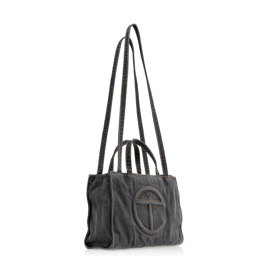 Telfar Shmedium Denim Shopper - Black