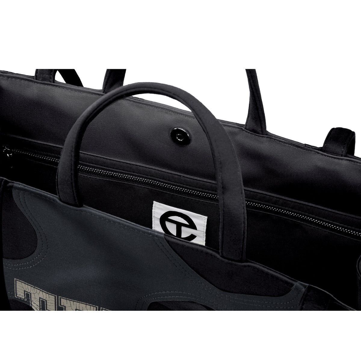 Telfar Large Camo Shopping Bag - Black / Off Black