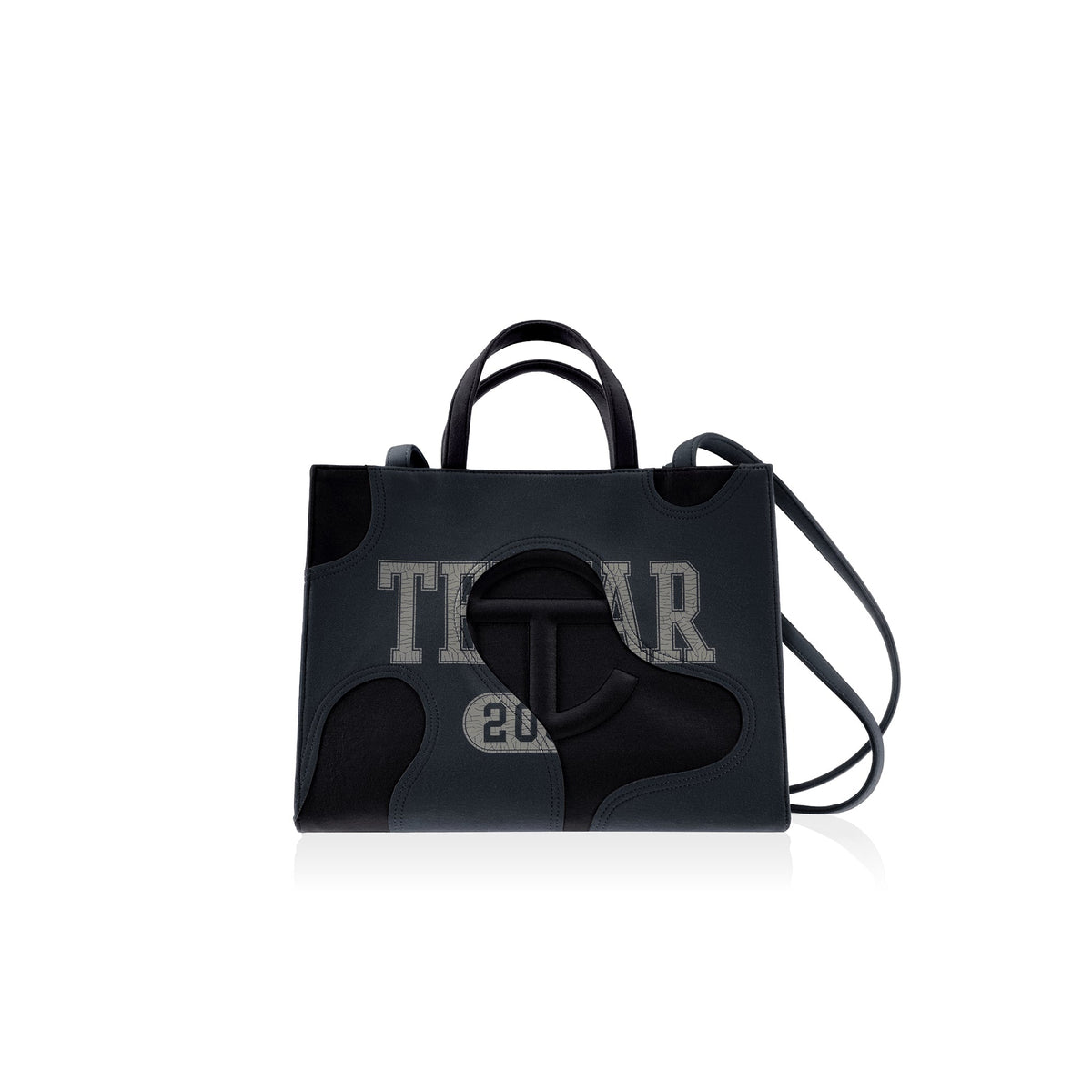 Telfar Medium Camo Shopping Bag - Black / Off Black